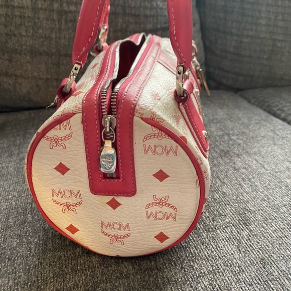 MCM Pink and White Papillon Handbag - Picture 2 of 11